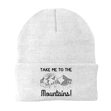 Hiking Take Me To The Mountains Embroidered Beanie